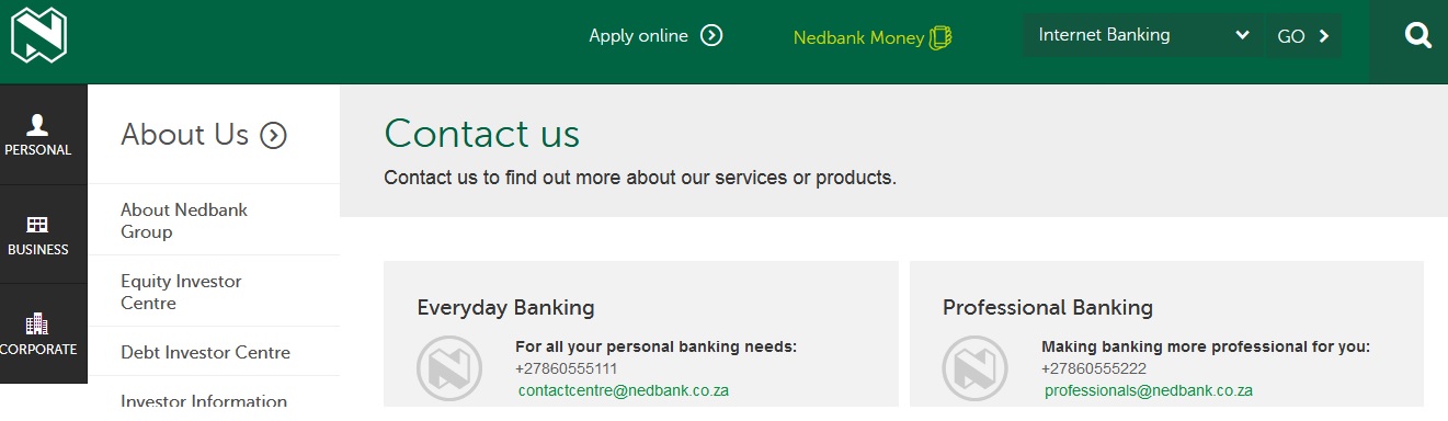 Nedbank Customer Contact Helpline Number – South Africa Jobs
